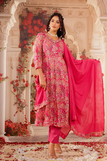 Pink Delight - Printed Suit Set